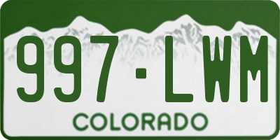 CO license plate 997LWM