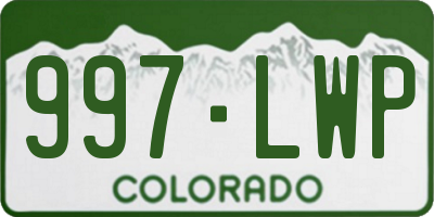 CO license plate 997LWP