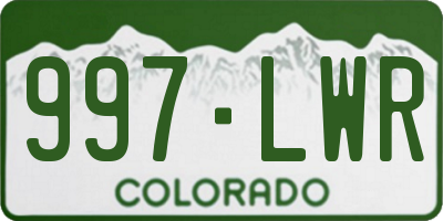 CO license plate 997LWR