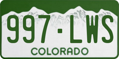 CO license plate 997LWS