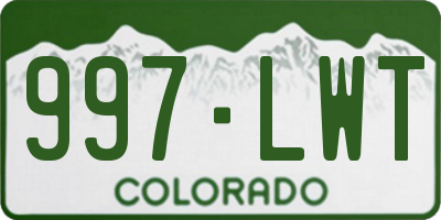 CO license plate 997LWT