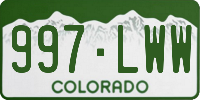 CO license plate 997LWW