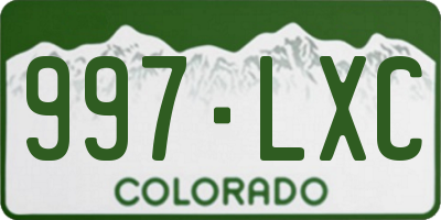 CO license plate 997LXC