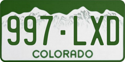 CO license plate 997LXD