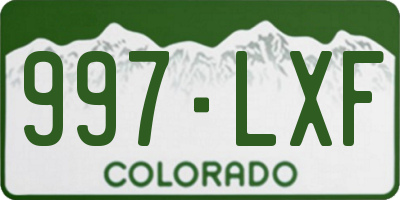 CO license plate 997LXF