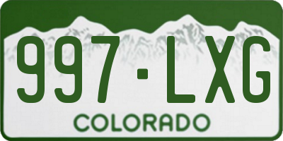 CO license plate 997LXG
