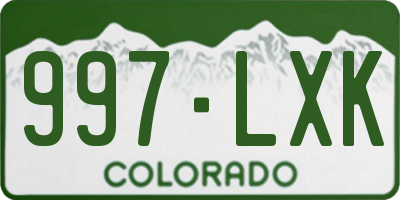 CO license plate 997LXK