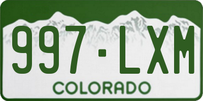CO license plate 997LXM