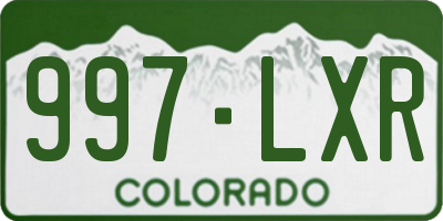 CO license plate 997LXR