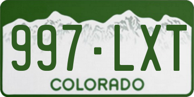 CO license plate 997LXT