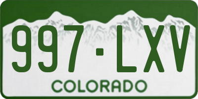 CO license plate 997LXV