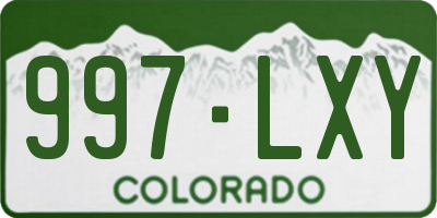 CO license plate 997LXY