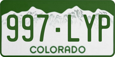CO license plate 997LYP