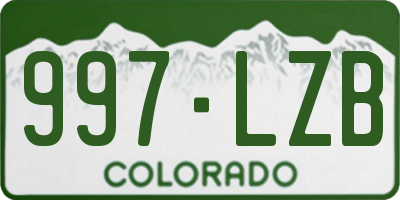 CO license plate 997LZB