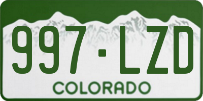 CO license plate 997LZD