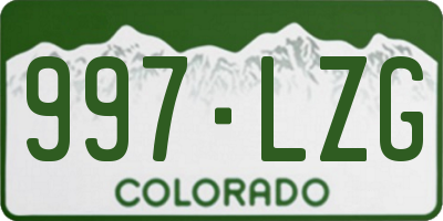 CO license plate 997LZG