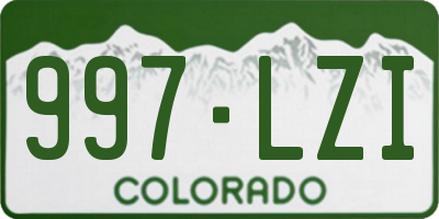 CO license plate 997LZI