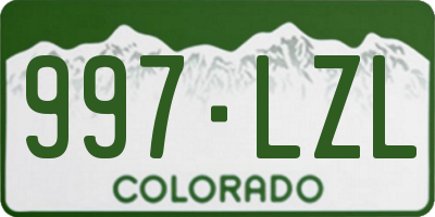 CO license plate 997LZL