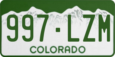 CO license plate 997LZM