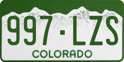 CO license plate 997LZS