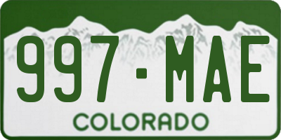 CO license plate 997MAE