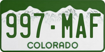CO license plate 997MAF