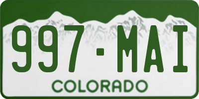 CO license plate 997MAI