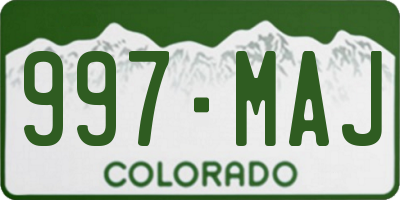 CO license plate 997MAJ