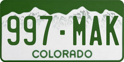 CO license plate 997MAK