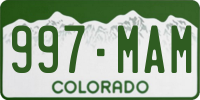 CO license plate 997MAM