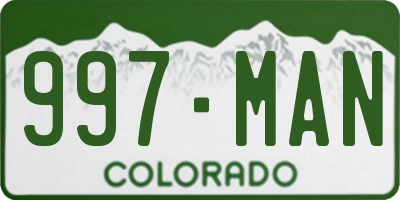 CO license plate 997MAN