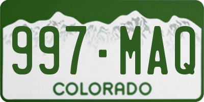 CO license plate 997MAQ