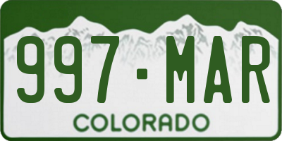 CO license plate 997MAR