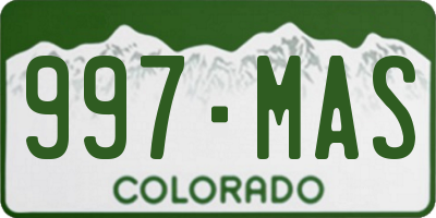 CO license plate 997MAS