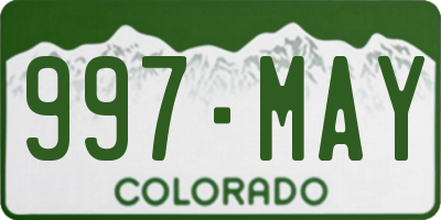 CO license plate 997MAY