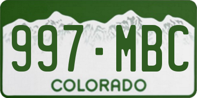 CO license plate 997MBC