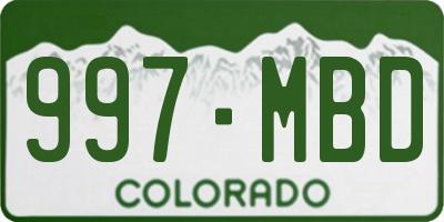 CO license plate 997MBD
