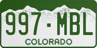 CO license plate 997MBL