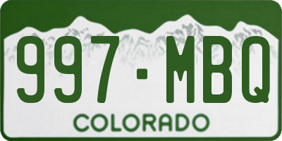 CO license plate 997MBQ