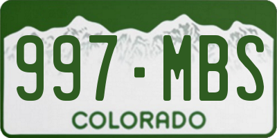 CO license plate 997MBS
