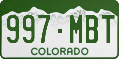 CO license plate 997MBT