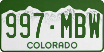 CO license plate 997MBW