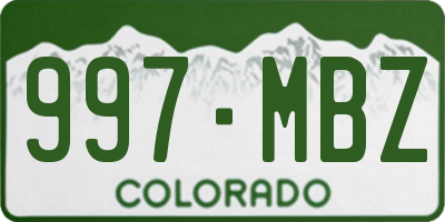 CO license plate 997MBZ