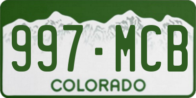 CO license plate 997MCB