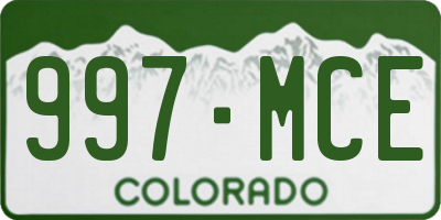 CO license plate 997MCE