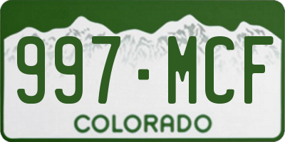 CO license plate 997MCF