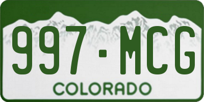 CO license plate 997MCG