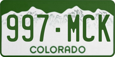 CO license plate 997MCK