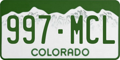 CO license plate 997MCL