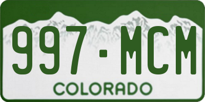CO license plate 997MCM